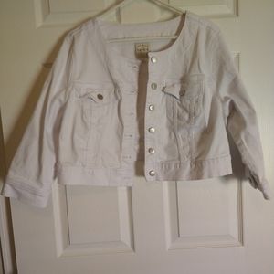 Torrid white cropped jean jacket